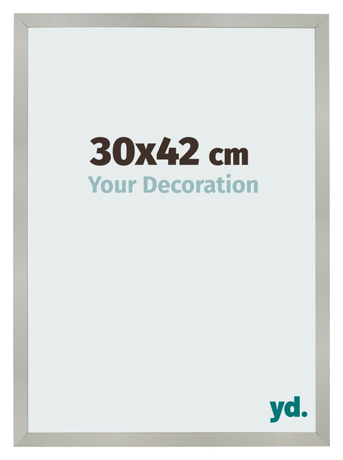 Bilderrahmen 30x42cm Silber Matt MDF Bologna Vorne Messe | Yourdecoration.at