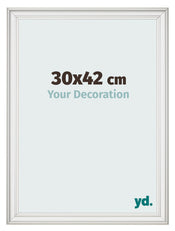 Bilderrahmen 30x42cm Weiss Gewischt MDF Lazio Vorne Messe | Yourdecoration.at