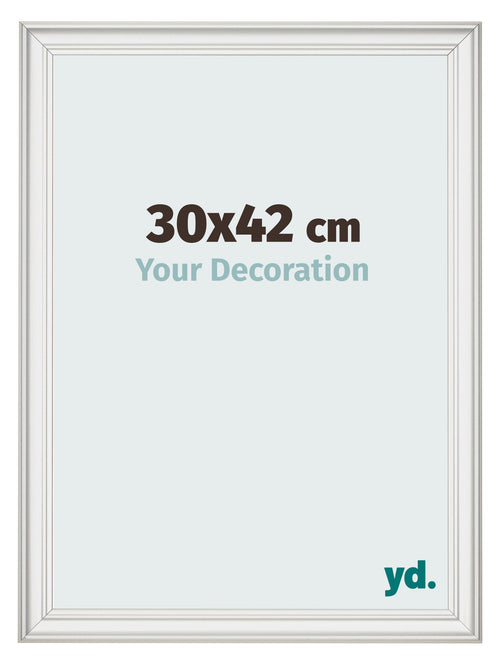 Bilderrahmen 30x42cm Weiss Gewischt MDF Lazio Vorne Messe | Yourdecoration.at