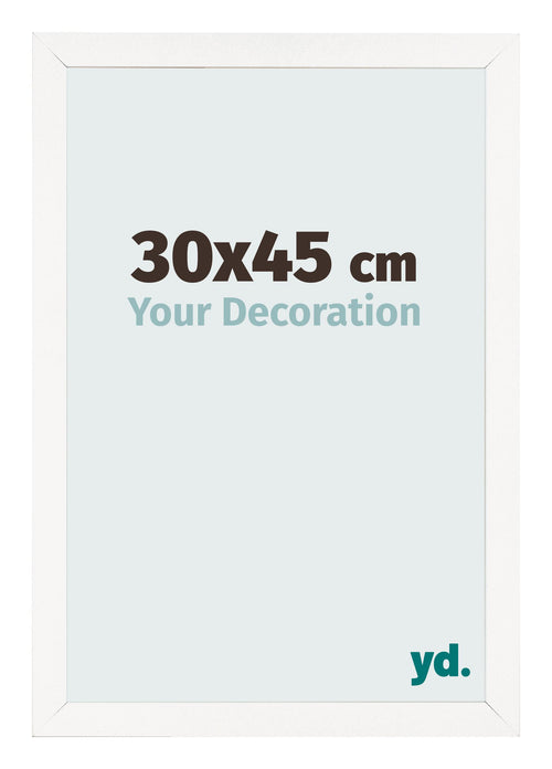 Bilderrahmen 30x45 cm Weiss Hochglanz MDF Bologna Vorne Messe | Yourdecoration.at