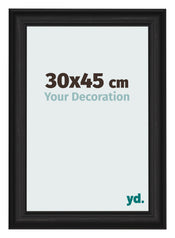 Bilderrahmen 30x45cm Schwarz Gemasert MDF Lazio Vorne Messe | Yourdecoration.at