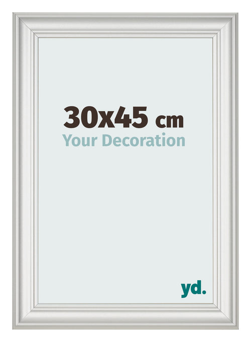 Bilderrahmen 30x45cm Weiss Gewischt MDF Lazio Vorne Messe | Yourdecoration.at
