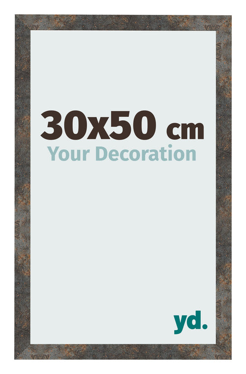 Bilderrahmen 30x50 cm Oxidiertes Metall MDF Bologna Vorne Messe | Yourdecoration.at