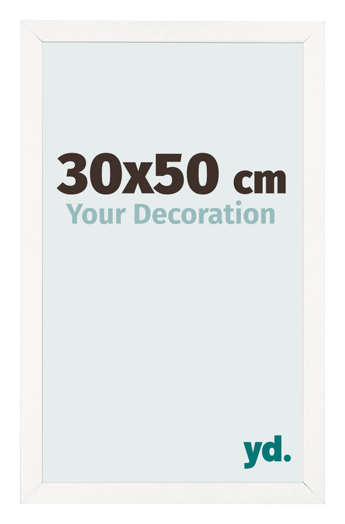 Bilderrahmen 30x50 cm Weiss Hochglanz MDF Bologna Vorne Messe | Yourdecoration.at