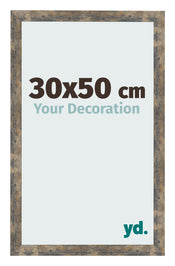 Bilderrahmen 30x50cm Blau Gold Meliert MDF Bologna Vorne Messe | Yourdecoration.at