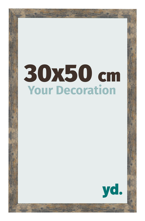 Bilderrahmen 30x50cm Blau Gold Meliert MDF Bologna Vorne Messe | Yourdecoration.at