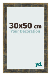 Bilderrahmen 30x50cm Blau Gold Meliert MDF Pisa Vorne Messe | Yourdecoration.at