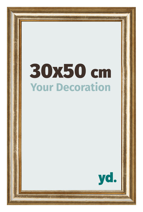 Bilderrahmen 30x50cm Gold Antik MDF Lazio Vorne Messe | Yourdecoration.at
