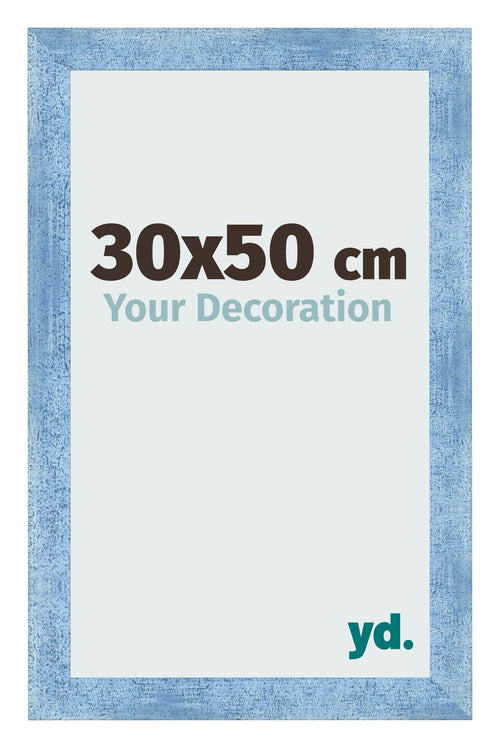 Bilderrahmen 30x50cm Hellblau Gewischt MDF Pisa Vorne Messe | Yourdecoration.at
