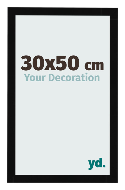 Bilderrahmen 30x50cm Schwarz Hochglanz MDF Bologna Vorne Messe | Yourdecoration.at