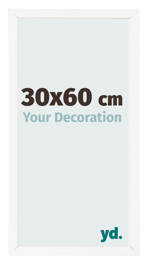 Bilderrahmen 30x60 cm Weiss Hochglanz MDF Bologna Vorne Messe | Yourdecoration.at
