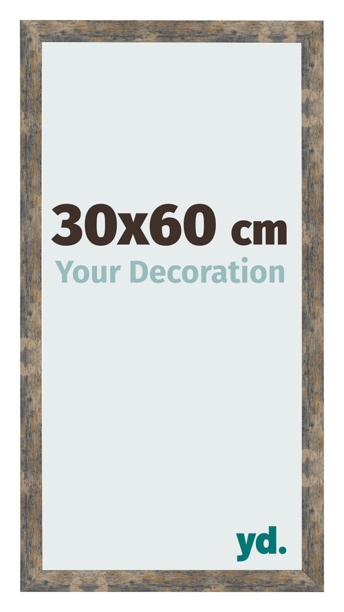 Bilderrahmen 30x60cm Blau Gold Meliert MDF Bologna Vorne Messe | Yourdecoration.at