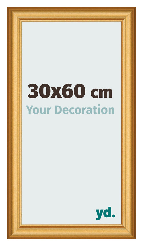 Bilderrahmen 30x60cm Gold Matt MDF Lazio Vorne Messe | Yourdecoration.at