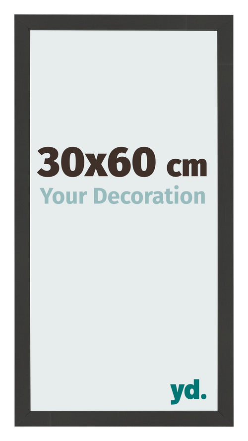 Bilderrahmen 30x60cm Schwarz Gemasert MDF Bologna Vorne Messe | Yourdecoration.at