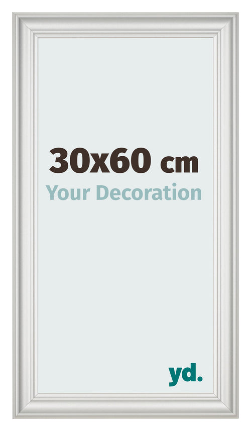 Bilderrahmen 30x60cm Weiss Gewischt MDF Lazio Vorne Messe | Yourdecoration.at