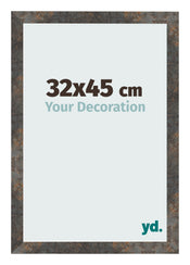 Bilderrahmen 32x45 cm Oxidiertes Metall MDF Bologna Vorne Messe | Yourdecoration.at