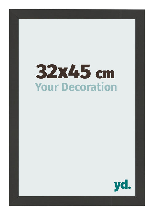 Bilderrahmen 32x45cm Schwarz Gemasert MDF Bologna Vorne Messe | Yourdecoration.at