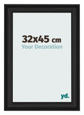 Bilderrahmen 32x45cm Schwarz Gemasert MDF Lazio Vorne Messe | Yourdecoration.at