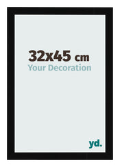 Bilderrahmen 32x45cm Schwarz Hochglanz MDF Bologna Vorne Messe | Yourdecoration.at