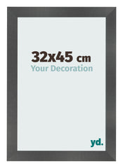 Bilderrahmen 32x45cm Schwarz Silber Poliert MDF Pisa Vorne Messe | Yourdecoration.at