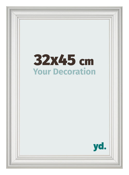Bilderrahmen 32x45cm Weiss Gewischt MDF Lazio Vorne Messe | Yourdecoration.at