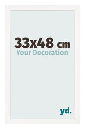 Bilderrahmen 33x48 cm Weiss Hochglanz MDF Bologna Vorne Messe | Yourdecoration.at