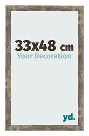 Bilderrahmen 33x48cm Blau Gold Meliert MDF Bologna Vorne Messe | Yourdecoration.at