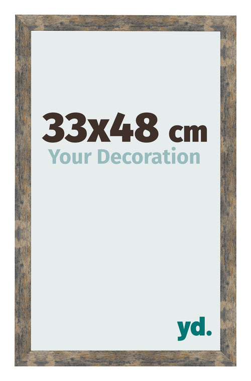 Bilderrahmen 33x48cm Blau Gold Meliert MDF Bologna Vorne Messe | Yourdecoration.at