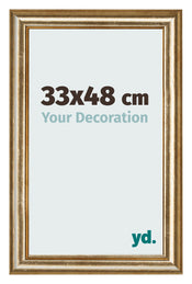 Bilderrahmen 33x48cm Gold Antik MDF Lazio Vorne Messe | Yourdecoration.at