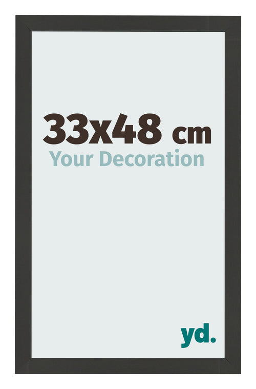 Bilderrahmen 33x48cm Schwarz Gemasert MDF Bologna Vorne Messe | Yourdecoration.at