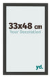 Bilderrahmen 33x48cm Schwarz Gemasert MDF Bologna Vorne Messe | Yourdecoration.at