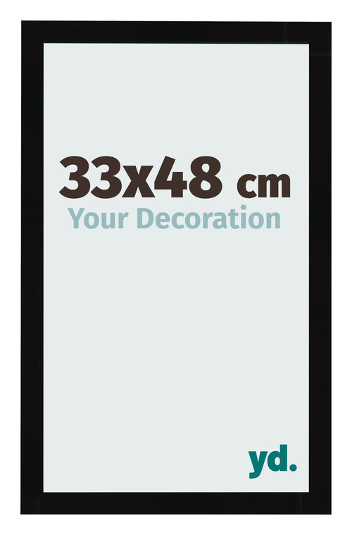 Bilderrahmen 33x48cm Schwarz Hochglanz MDF Bologna Vorne Messe | Yourdecoration.at