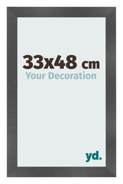 Bilderrahmen 33x48cm Schwarz Silber Poliert MDF Pisa Vorne Messe | Yourdecoration.at