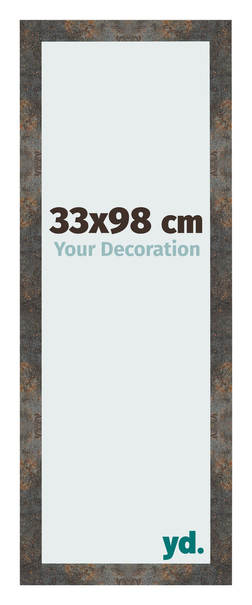 Bilderrahmen 33x98 cm Oxidiertes Metall MDF Bologna Vorne Messe | Yourdecoration.at