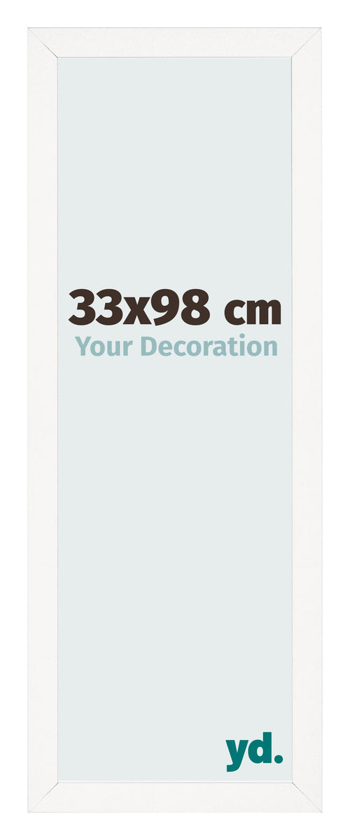 Bilderrahmen 33x98 cm Weiss Hochglanz MDF Bologna Vorne Messe | Yourdecoration.at