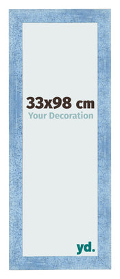 Bilderrahmen 33x98cm Hellblau Gewischt MDF Pisa Vorne Messe | Yourdecoration.at