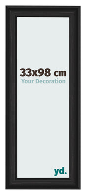 Bilderrahmen 33x98cm Schwarz Gemasert MDF Lazio Vorne Messe | Yourdecoration.at