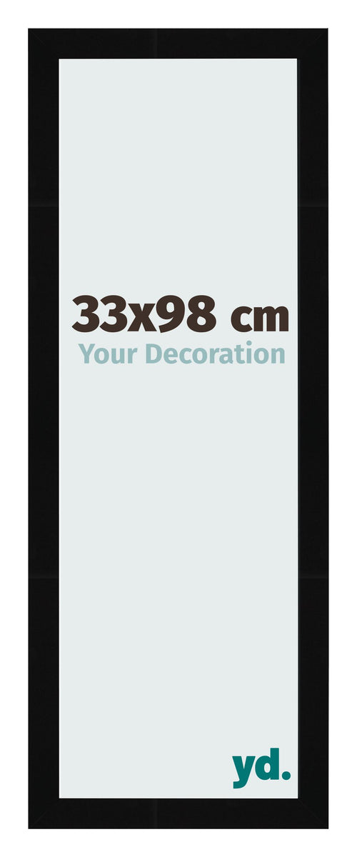 Bilderrahmen 33x98cm Schwarz Hochglanz MDF Bologna Vorne Messe | Yourdecoration.at