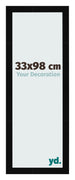 Bilderrahmen 33x98cm Schwarz Hochglanz MDF Bologna Vorne Messe | Yourdecoration.at