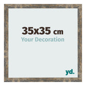 Bilderrahmen 35x35cm Blau Gold Meliert MDF Bologna Vorne Messe | Yourdecoration.at