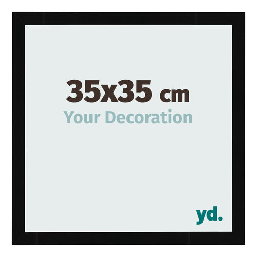 Bilderrahmen 35x35cm Schwarz Hochglanz MDF Bologna Vorne Messe | Yourdecoration.at