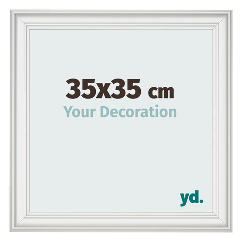 Bilderrahmen 35x35cm Weiss Gewischt MDF Lazio Vorne Messe | Yourdecoration.at