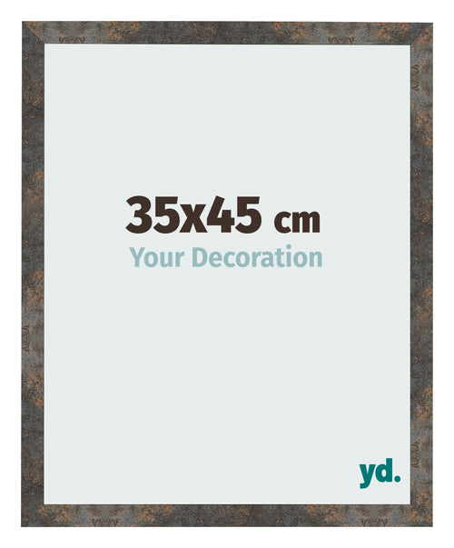 Bilderrahmen 35x45 cm Oxidiertes Metall MDF Bologna Vorne Messe | Yourdecoration.at