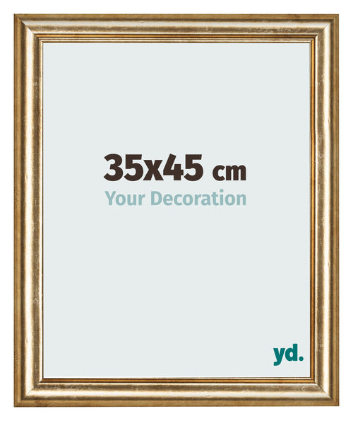 Bilderrahmen 35x45cm Gold Antik MDF Lazio Vorne Messe | Yourdecoration.at