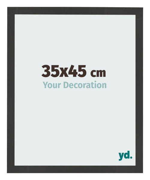 Bilderrahmen 35x45cm Schwarz Gemasert MDF Bologna Vorne Messe | Yourdecoration.at
