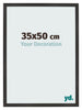 Bilderrahmen 35x50 cm Schwarz Matt MDF Bologna Vorne Messe | Yourdecoration.at