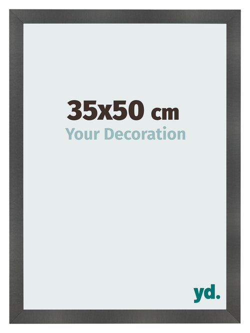Bilderrahmen 35x50cm Schwarz Silber Poliert MDF Pisa Vorne Messe | Yourdecoration.at