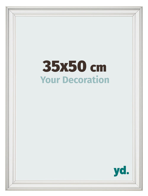 Bilderrahmen 35x50cm Weiss Gewischt MDF Lazio Vorne Messe | Yourdecoration.at