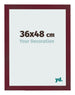 Bilderrahmen 36x48 cm Weinrot Gewischt MDF Bologna Vorne Messe | Yourdecoration.at