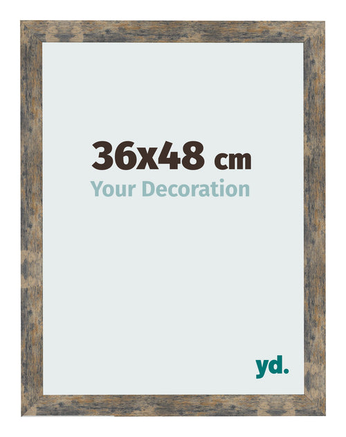 Bilderrahmen 36x48cm Blau Gold Meliert MDF Bologna Vorne Messe | Yourdecoration.at